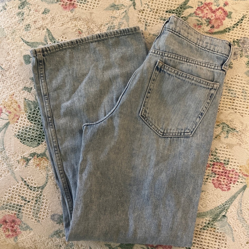 Gap High Rise Wide-Leg Jeans Light Wash Denim Womens Size 2/26R Regular